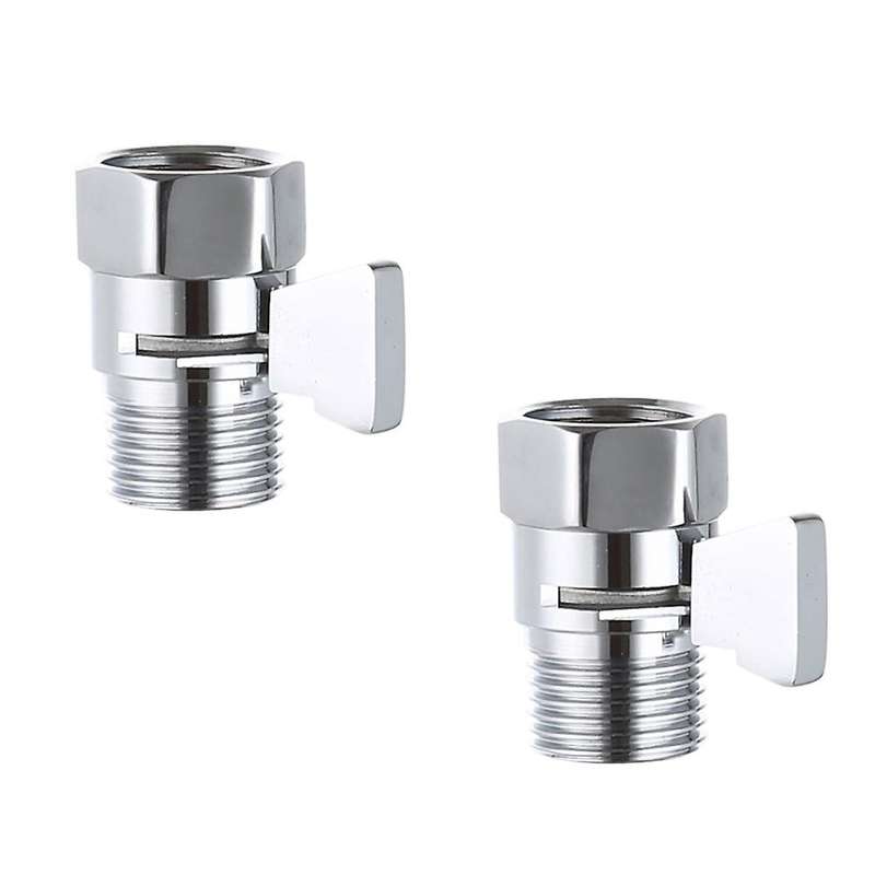 2pcs Shower Diverter Valve Solid Brass Shut Off Valve B