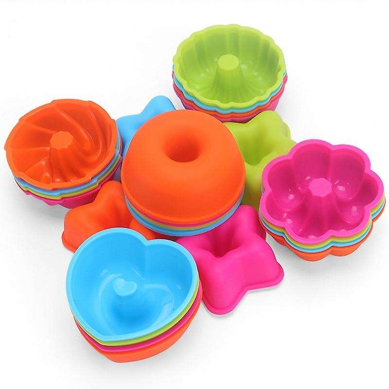 24 Individual Silicone Doughnut Mold Diy Baking Oven Mold for Baking