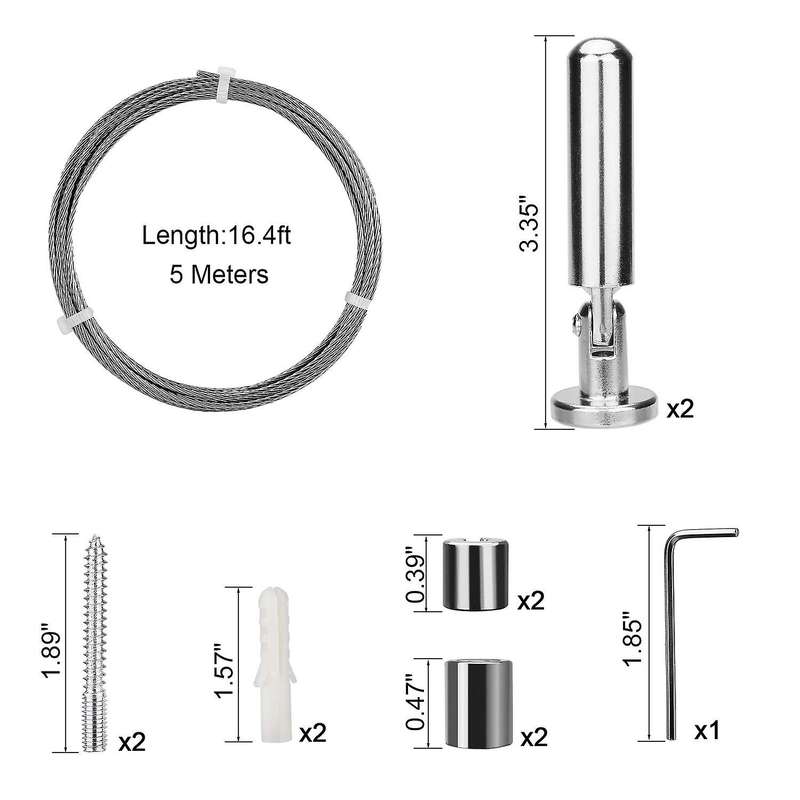 Wall Mount Curtain Wire Rod Set for Art Display