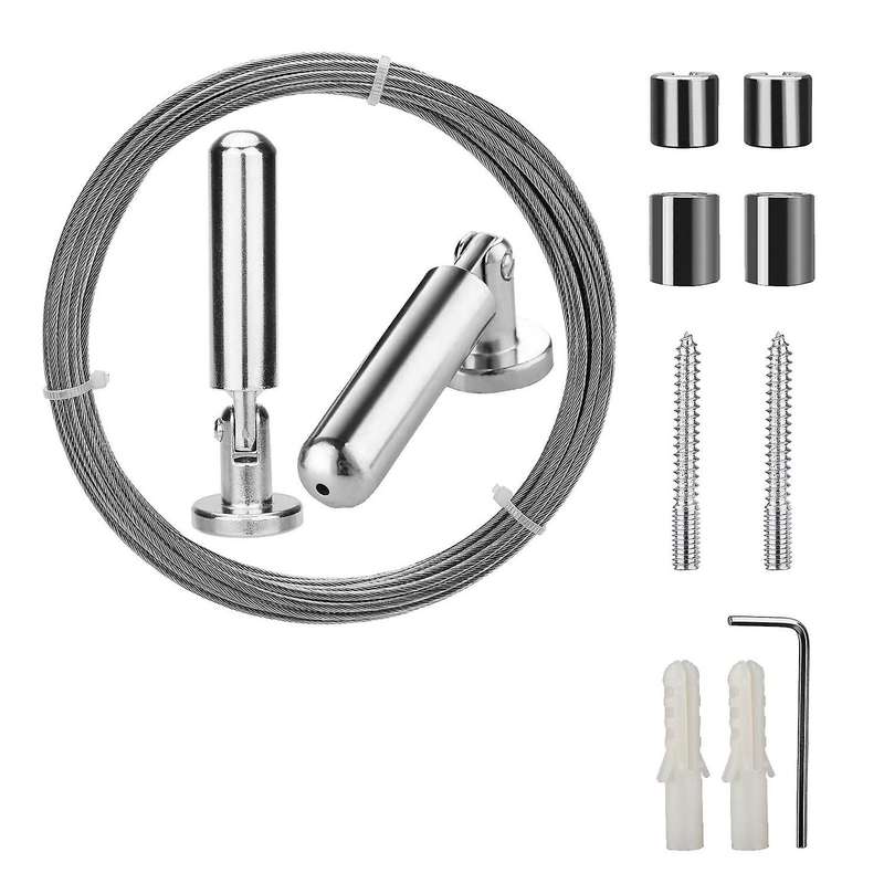 Wall Mount Curtain Wire Rod Set for Art Display