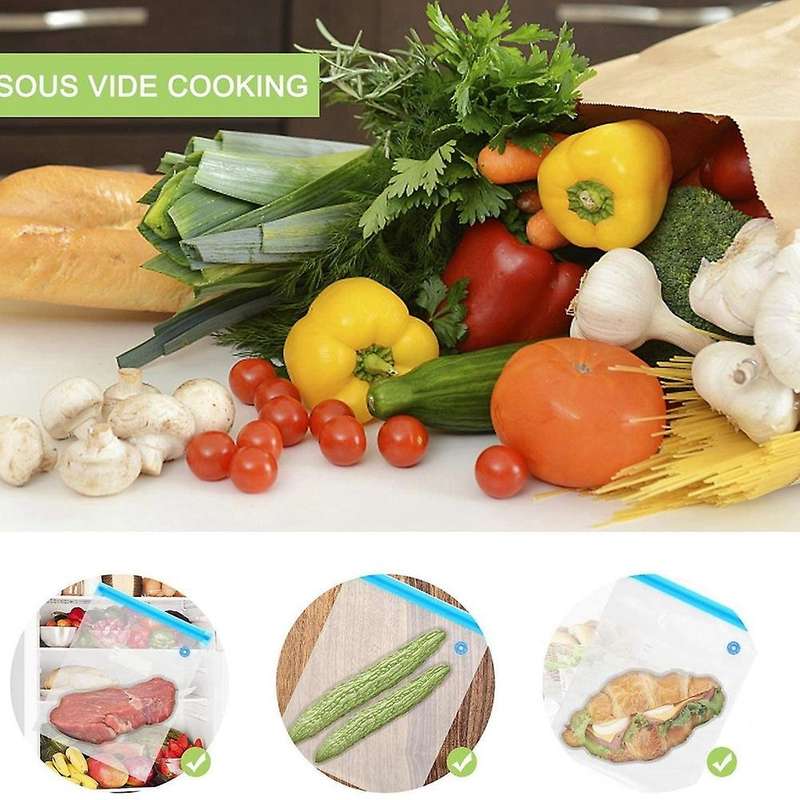 Sous Vide Bags 20 Pack Reusable, 1 Hand Pump,3 Size Sealed Bag,4 Clip
