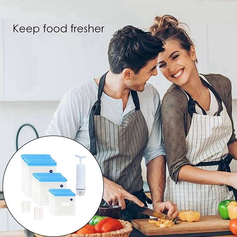 Sous Vide Bags 20 Pack Reusable, 1 Hand Pump,3 Size Sealed Bag,4 Clip