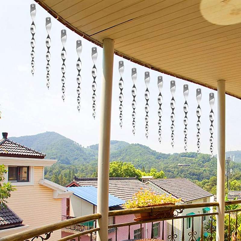 12pcs Bird Repellent Reflectors Scare Rods Hanging Plastic Rod