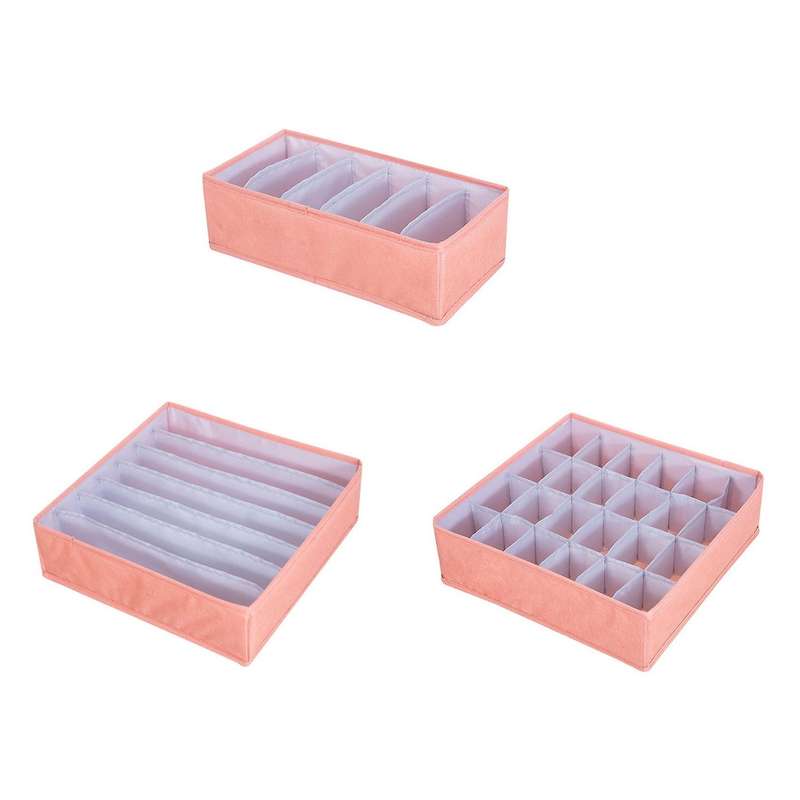 Storage Boxes Drawer Closet Dividers for Bras Drawer Organizer Pink