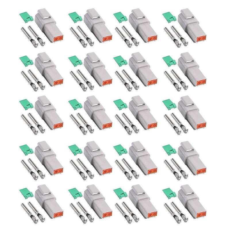 20 Pcs Car Wire Connector 2 Pin for Motorcycles Scooters Cars Male