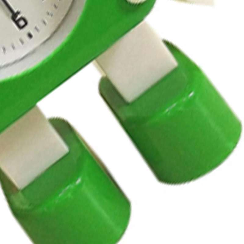 Metal Child Boy Learning Cartoon Robot Mute Small Alarm Clock Green