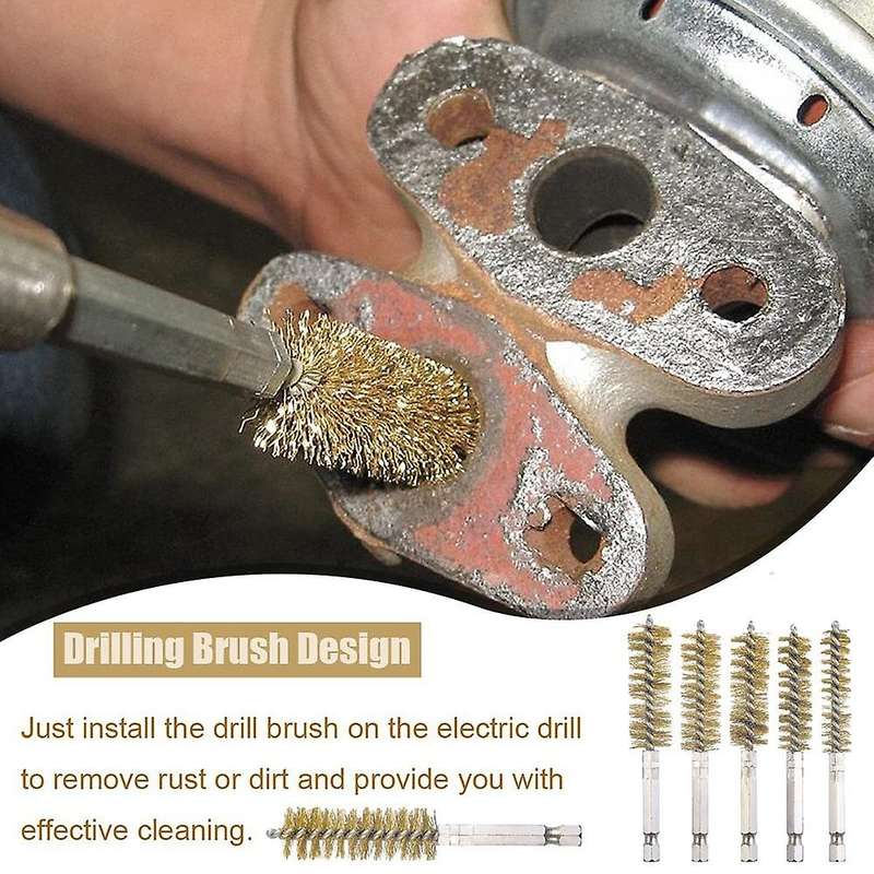 Bore Brush Set-1/4inch Hex Shank with Different for Tubes Ports A