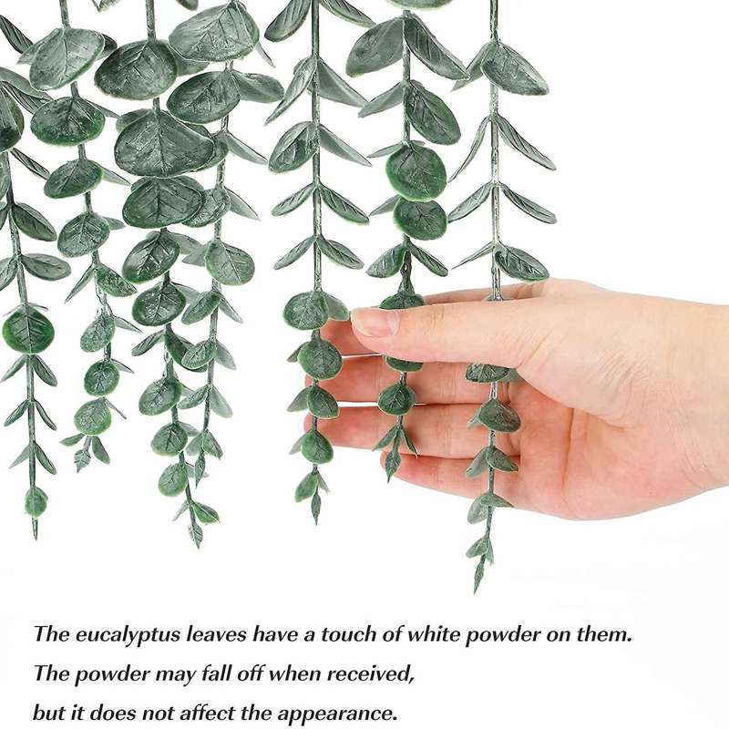 Artificial Eucalyptus Wall Hanging,fake Vines with Wooden Stick Decor