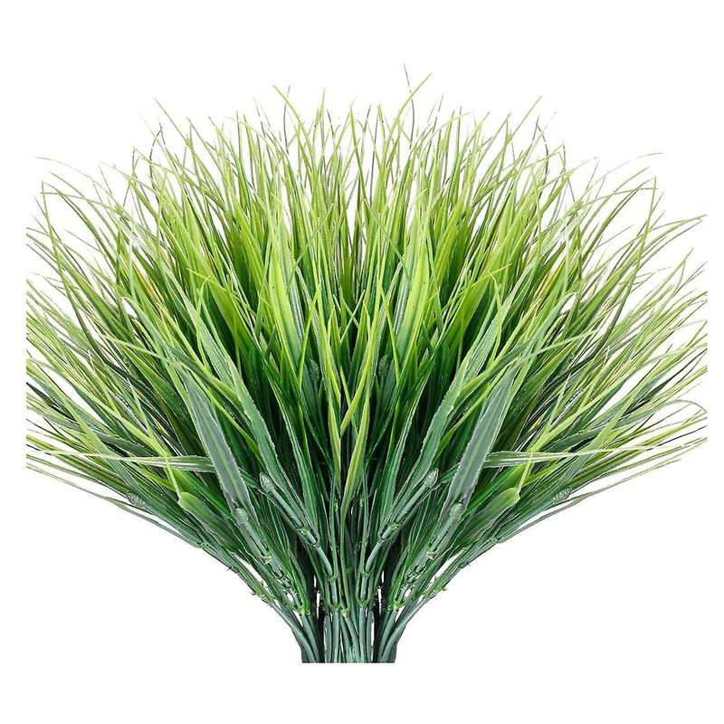 12 Bundles Artificial Grasses Outdoor Fake Grass Faux Plastic Plants