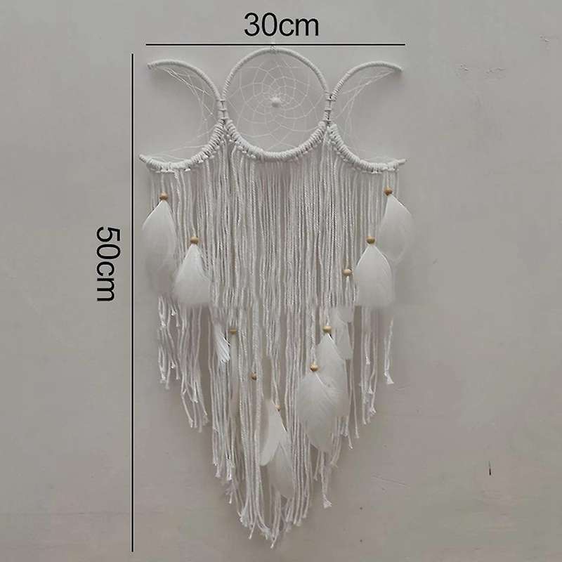 Triple Moon Goddess Boho Half Moon Large Dream Catcher Decor Home 1