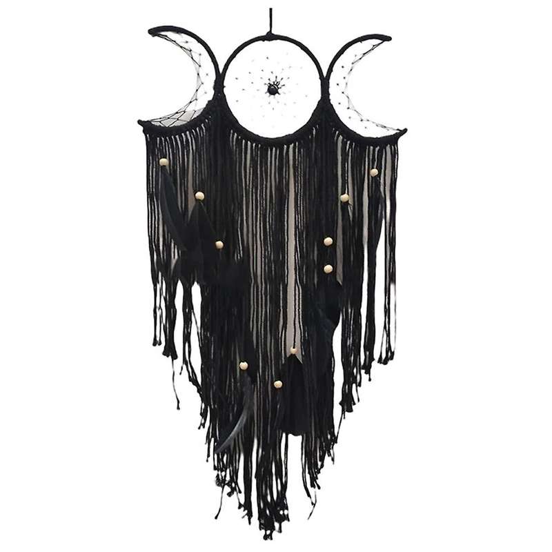 Triple Moon Goddess Boho Half Moon Large Dream Catcher Decor Home 1