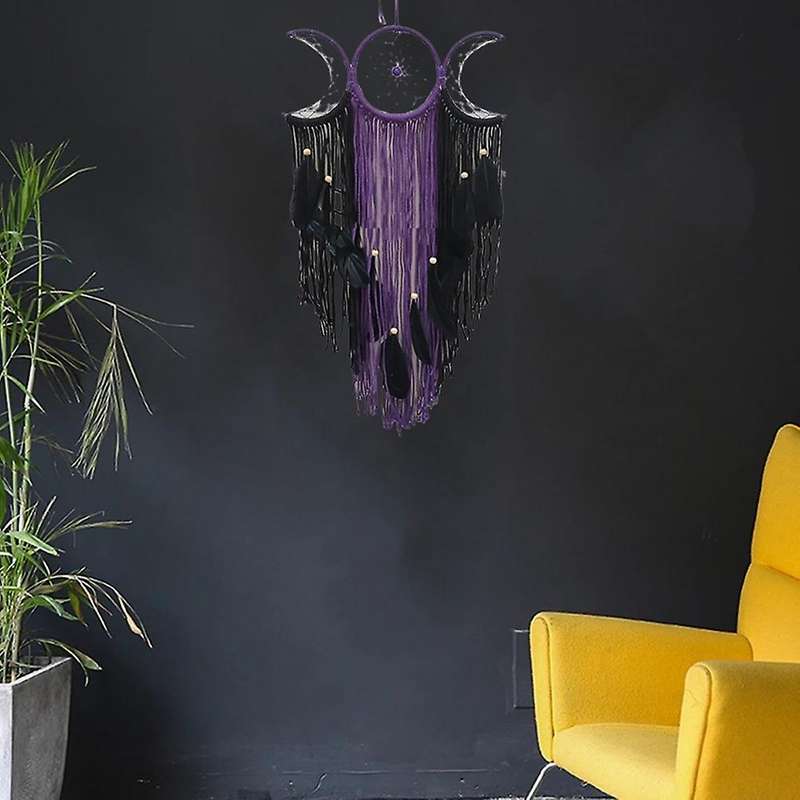 Triple Moon Goddess Boho Half Moon Large Dream Catcher Decor Home 1