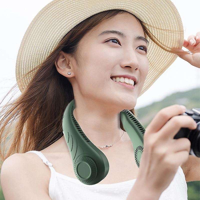 Portable Leafless Hanging Neck Fan,360 Degree Lazy Neckband Fan,white