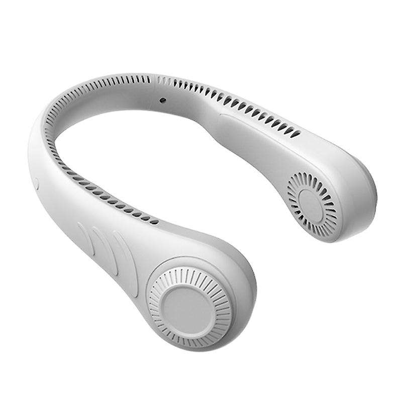 Portable Leafless Hanging Neck Fan,360 Degree Lazy Neckband Fan,white