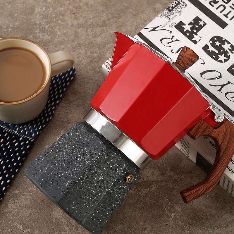 150ml Talian Style Moka Pot Turkish Coffee Pot Octagonal Aluminum Pot