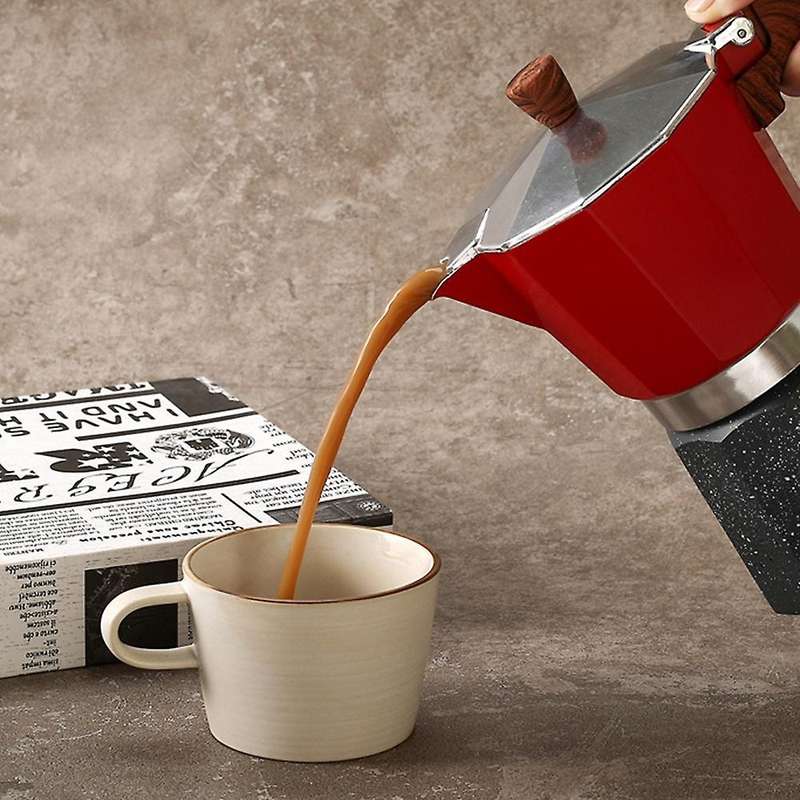 150ml Talian Style Moka Pot Turkish Coffee Pot Octagonal Aluminum Pot