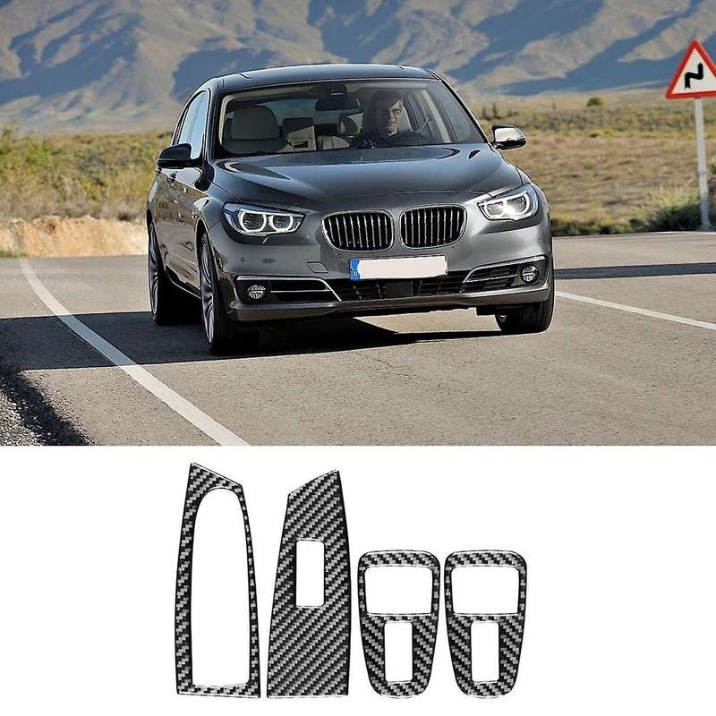 Carbon Fiber Window Glass Lift Buttons Panel Trim for Bmw(b)