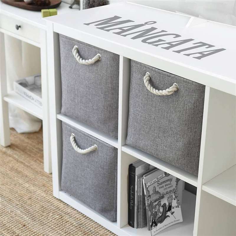 Flax Storage Basket for Cupboards Shelves Closet Toy Storage Basket