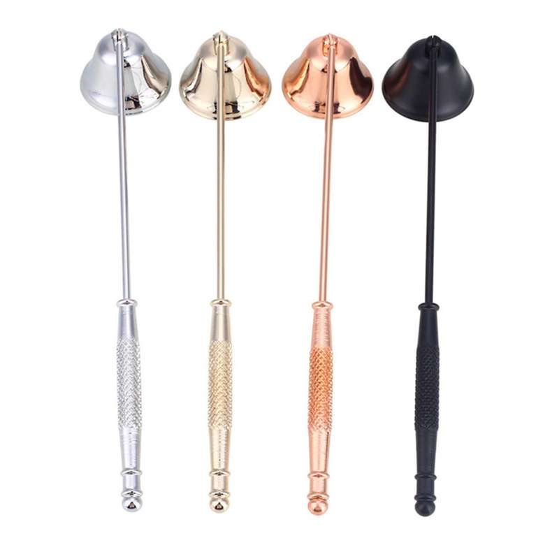 4 Pcs Vintage Metal Bell Shape Candle Snuffer Long Handle Accessories
