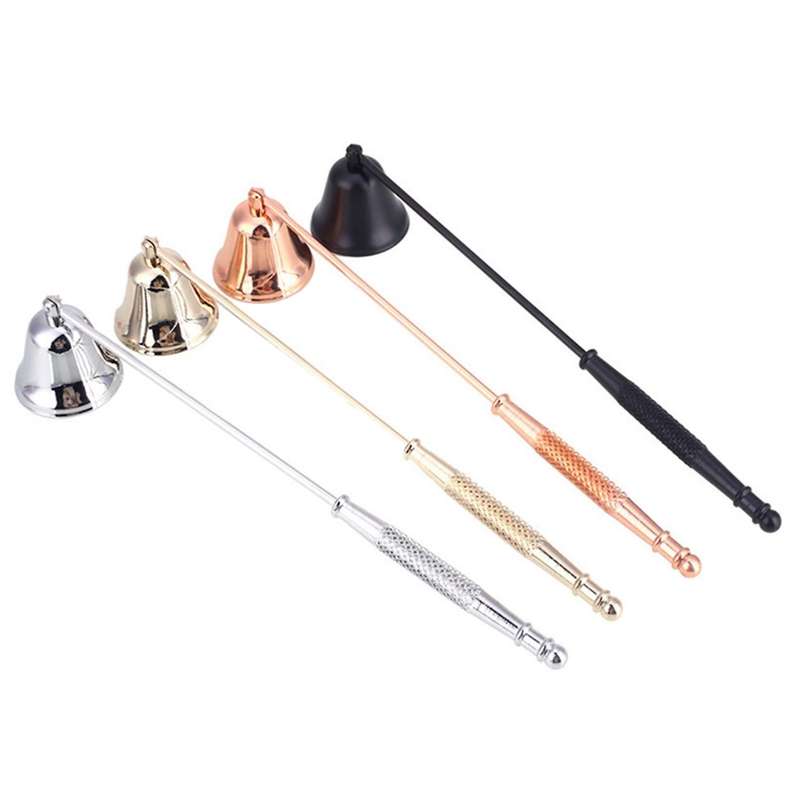 4 Pcs Vintage Metal Bell Shape Candle Snuffer Long Handle Accessories