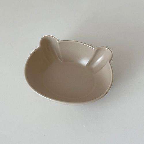 Kawaii Bear Bowl Cute Ceramic Bowl and Plate Dessert Bowl Camel Color