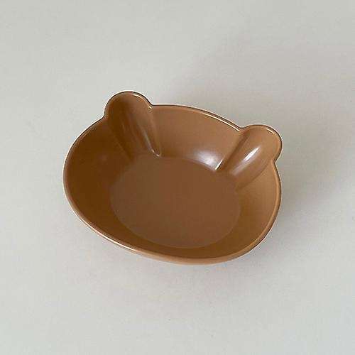 Kawaii Bear Bowl Cute Ceramic Bowl and Plate Dessert Bowl Camel Color