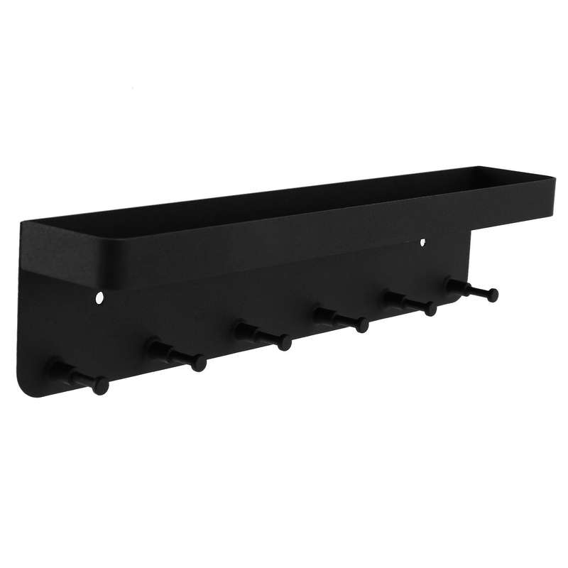 Key Rack Organiser with 6 Hooks and Stainless Steel Shelf