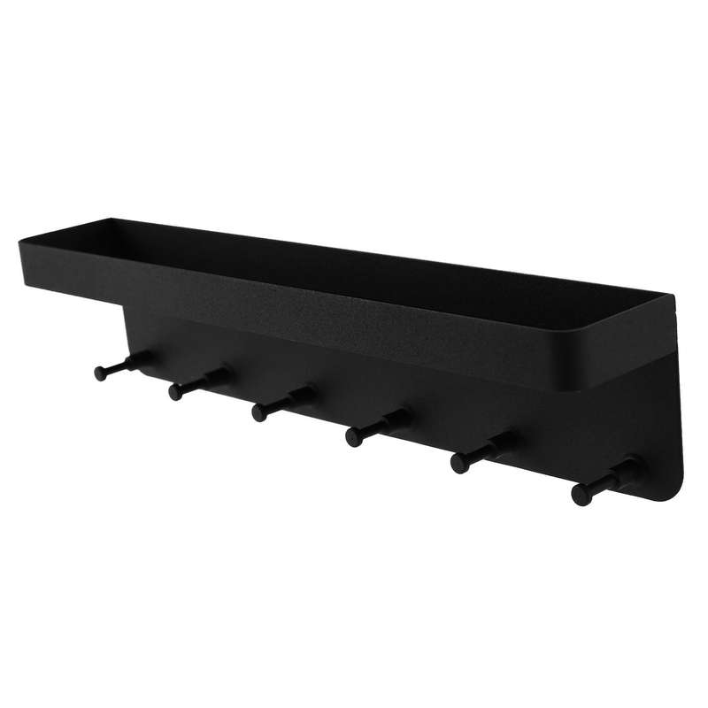Key Rack Organiser with 6 Hooks and Stainless Steel Shelf