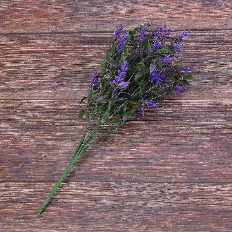 2x Artificial Lavender Flowers Plants 6 Pieces,uv Resistant(purple)