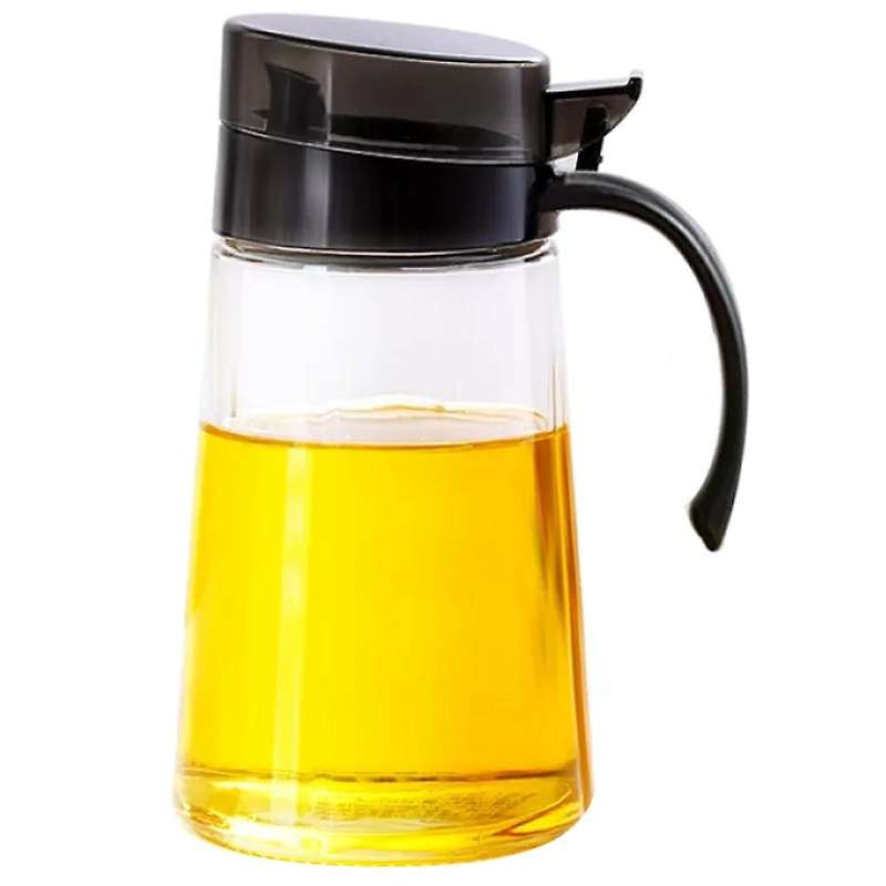 700ml Glass Oil Jar Sauce Bottle for Olive Oil Container Black