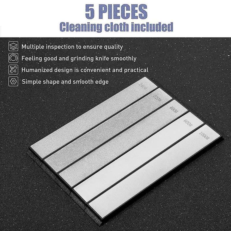 Diamond Sharpening Stones Set, 240/320/400/600/1000 for Kitchen