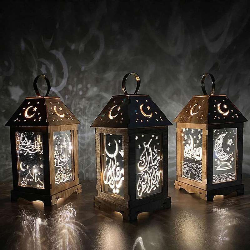 Eid Mubarak Wooden Pendant Ramadan Party Decor Eid Al Adha Ramadan(c)