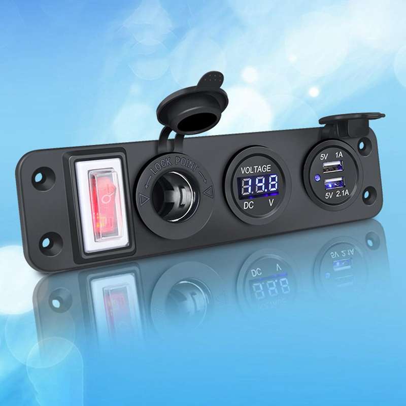 4 In 1 New Digital Voltmeter+12v Power Socket Adapter Green