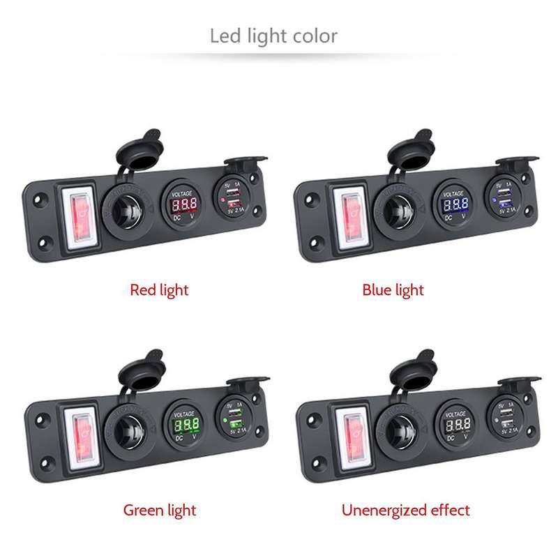 4 In 1 New Digital Voltmeter+12v Power Socket Adapter Green