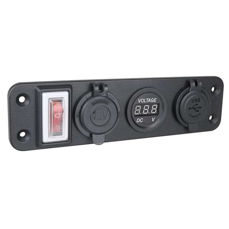 4 In 1 New Digital Voltmeter+12v Power Socket Adapter Green