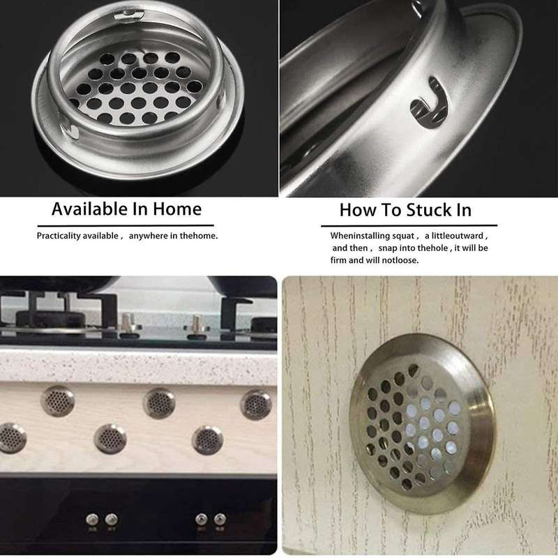 40pcs Circular Air Vents Soffit Vents Round Vent Mesh Hole Louver