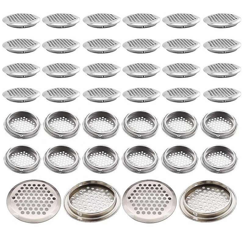 40pcs Circular Air Vents Soffit Vents Round Vent Mesh Hole Louver