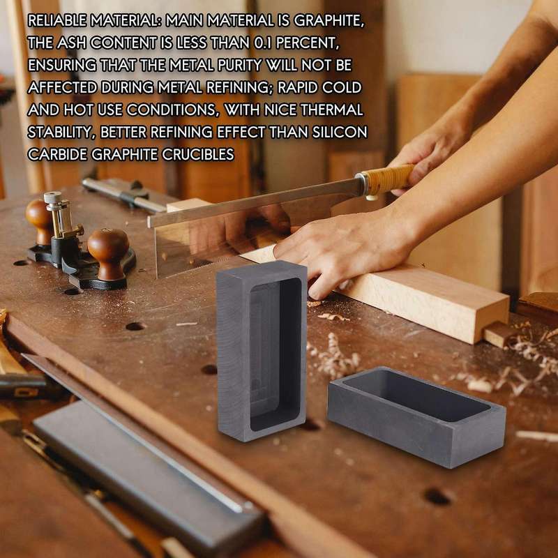 2 Pieces 1 Kg Graphite Ingot Mold Crucible Mould for Melting Casting