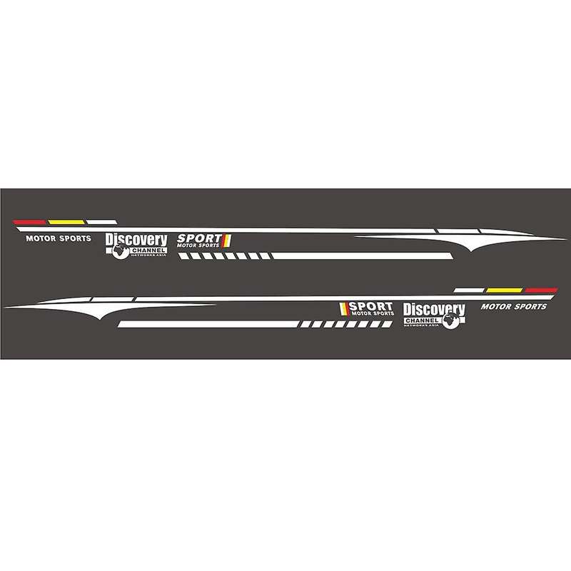Stickers Car Door Side Skirt Sticker Stripes Sticker White+multicolor
