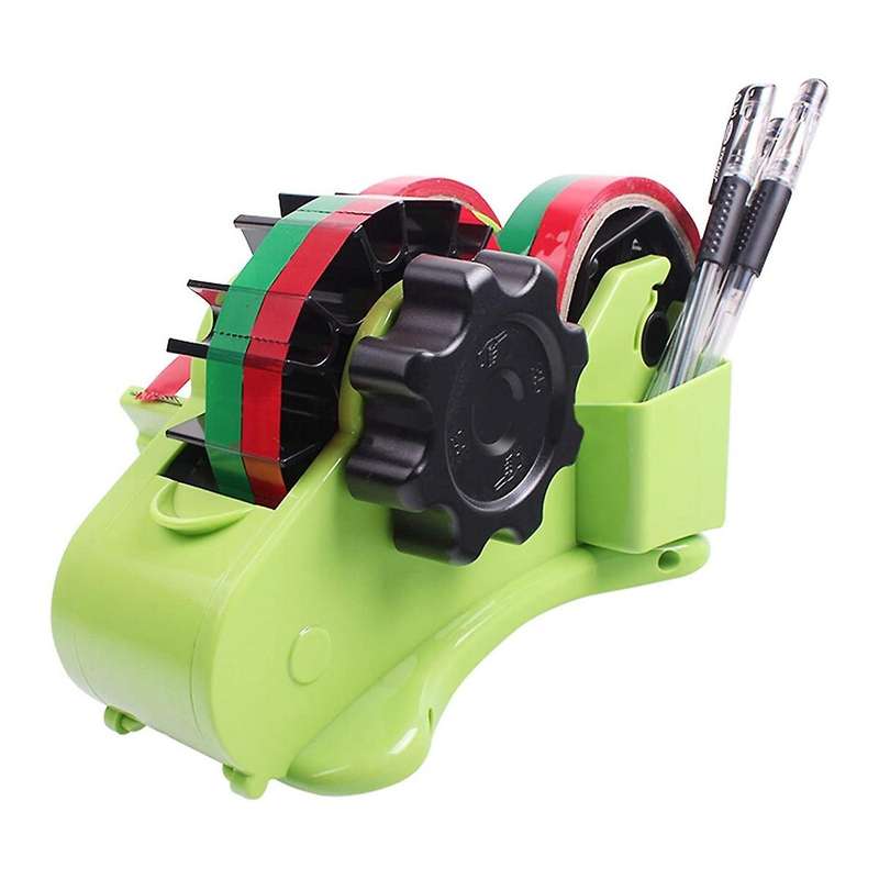 Packaging Tape Dispenser with Compartment Slot and Dual-roll Cores