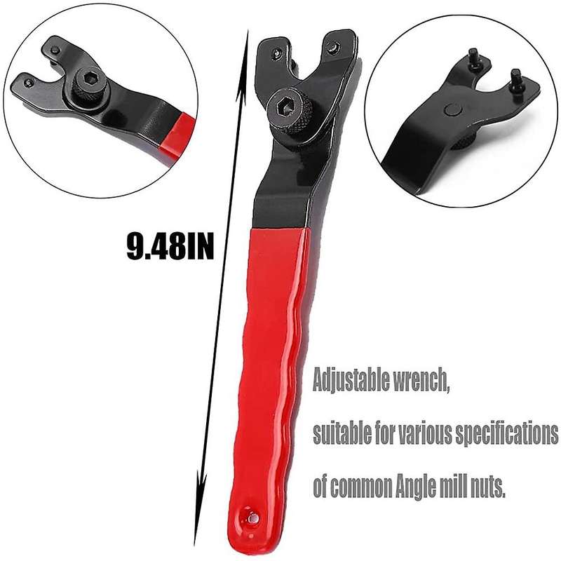 5/8-11 Grinder Nuts with Adjustable Spanner Wrench, for Dewalt Ryobi