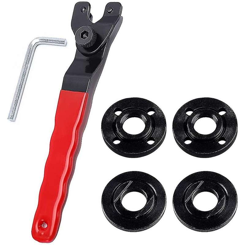 5/8-11 Grinder Nuts with Adjustable Spanner Wrench, for Dewalt Ryobi