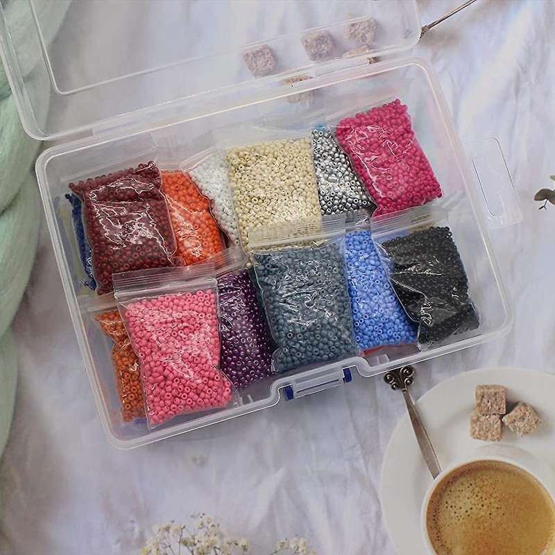 6pcs Clear Plastic Organizer Box,with Snap-tight Closure Latch