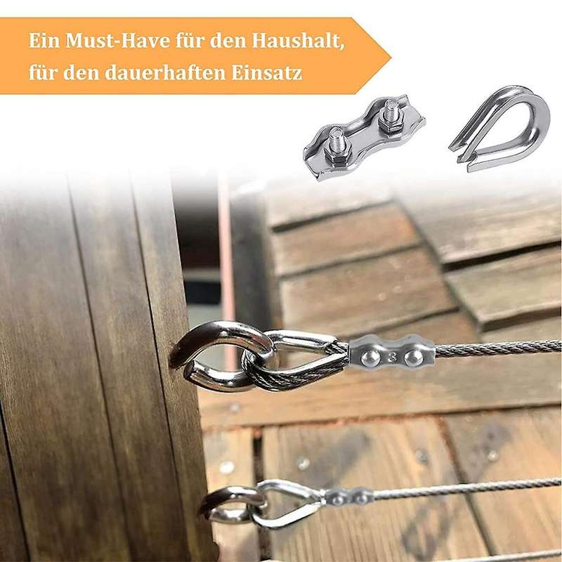 24pcs Wire Rope Clamp 3mm, Wire Rope Clamp Rope Clip, Duplex Clip