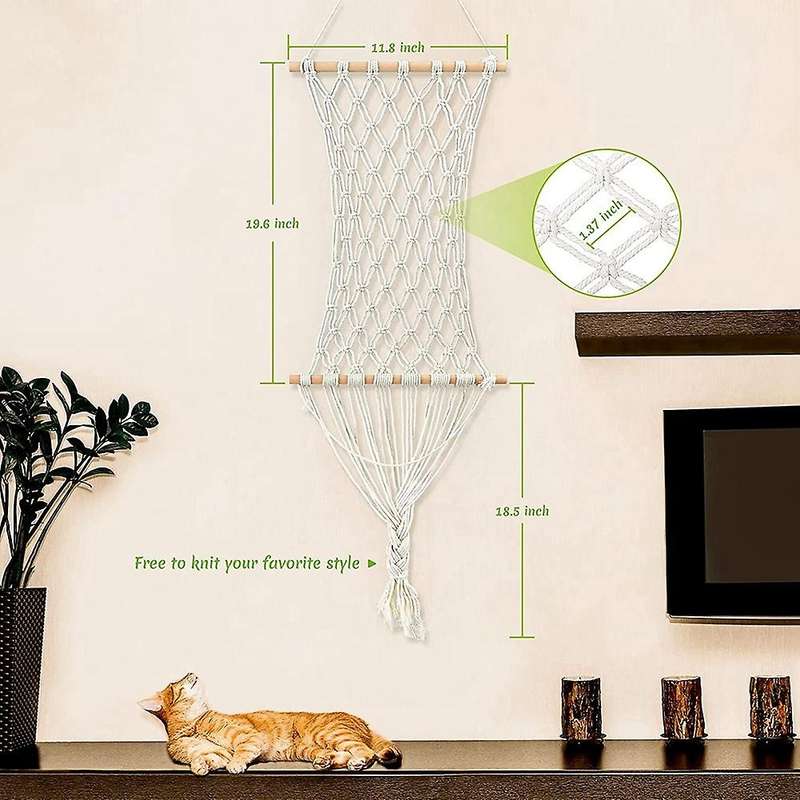 Macrame Fruit Hammock Under Cabinet - Hanging Basket for Kitchen