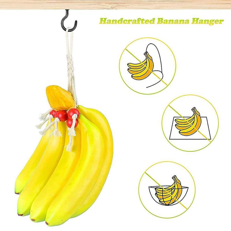 Macrame Fruit Hammock Under Cabinet - Hanging Basket for Kitchen