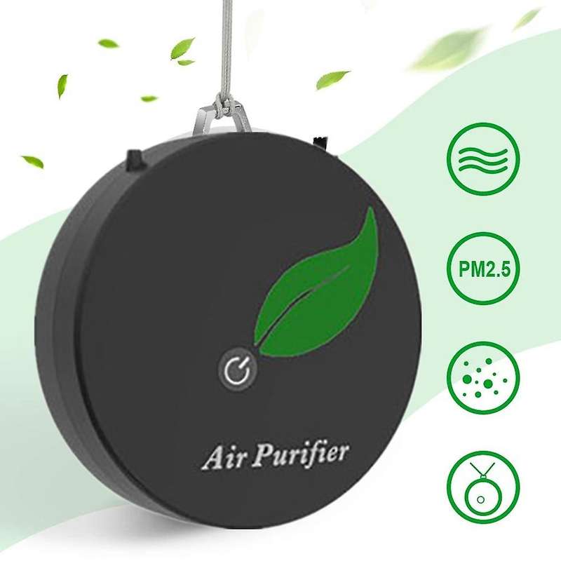 2pack Personal Air Purifier Necklace Mini Ionizer Negative Ion Black