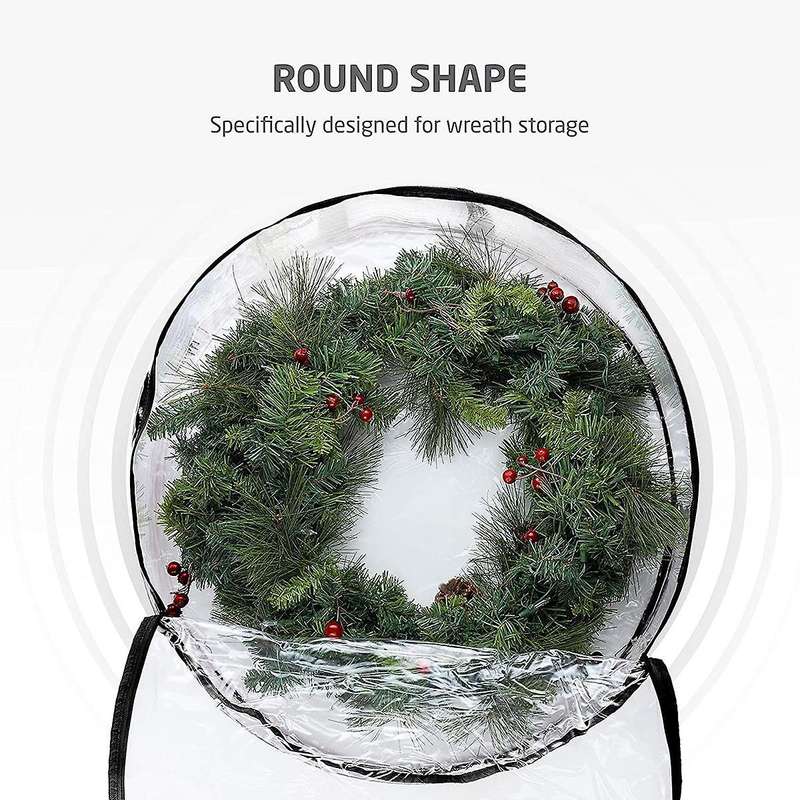 2pack Christmas Wreath Storage Container 24inch(black)