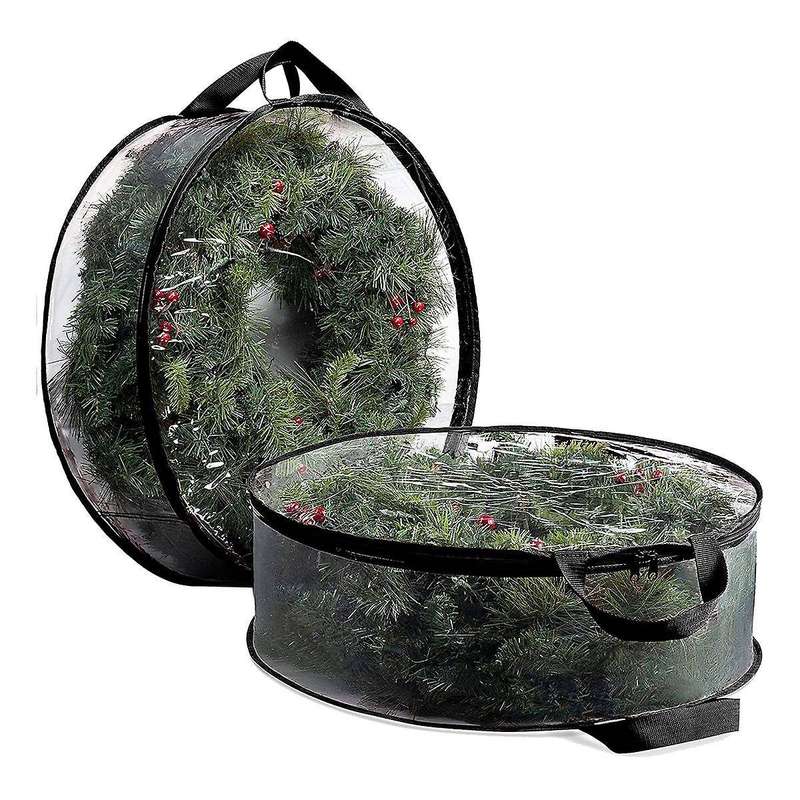 2pack Christmas Wreath Storage Container 24inch(black)