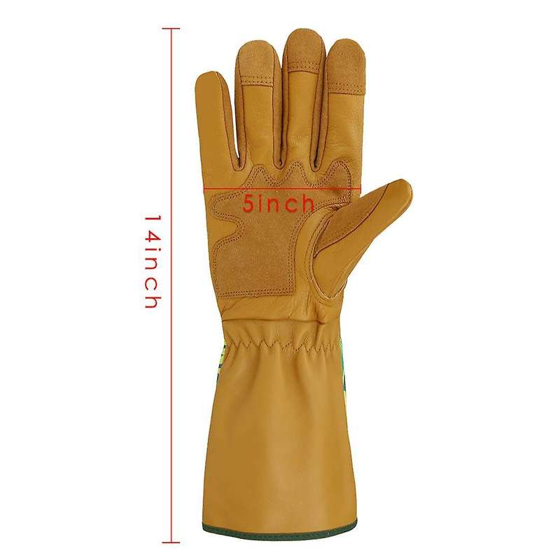 Olson Deepak Womens Gardening Gloves with Grain Leather(long-cuffs)